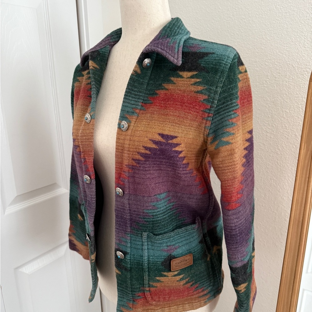 Vintage Ralph Lauren Southwestern Wool Jacket Small Aztec